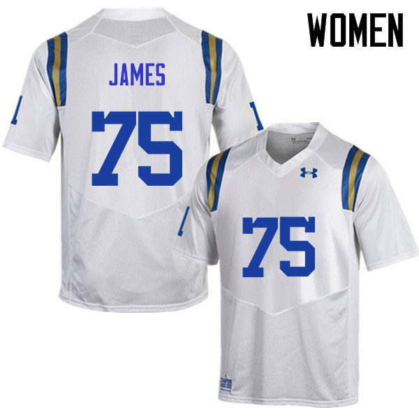 Women #75 Andre James UCLA Bruins Under Armour College Football Jerseys Sale-White - Click Image to Close